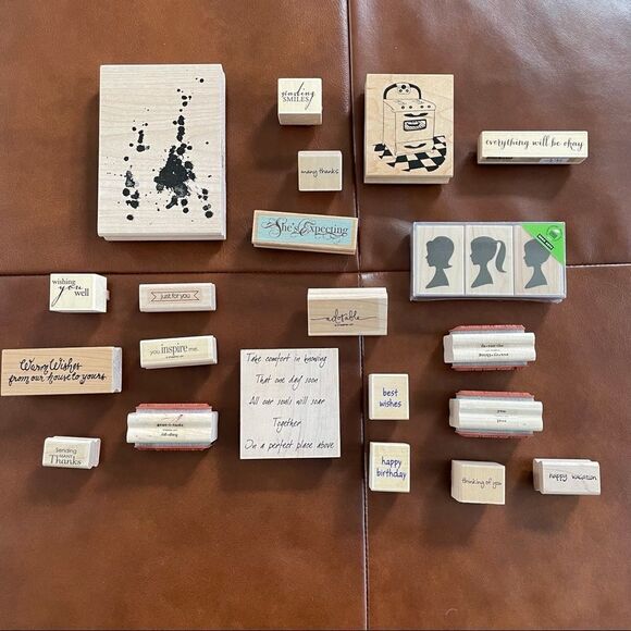Lot of 23 Rubber Stamps 1lb 12oz Most NEW Scrapbooking Crafting - Picture 1 of 14